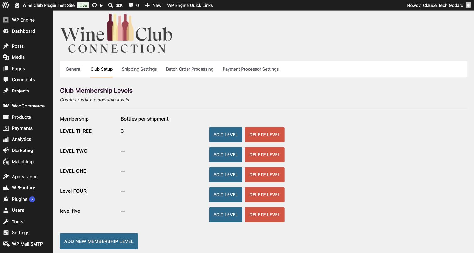 Club Membership Levels