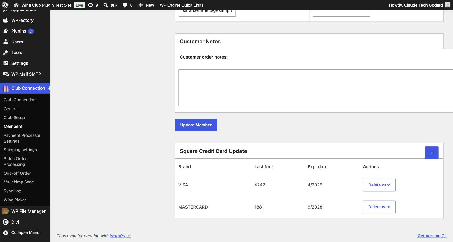 Square Credit Card Update